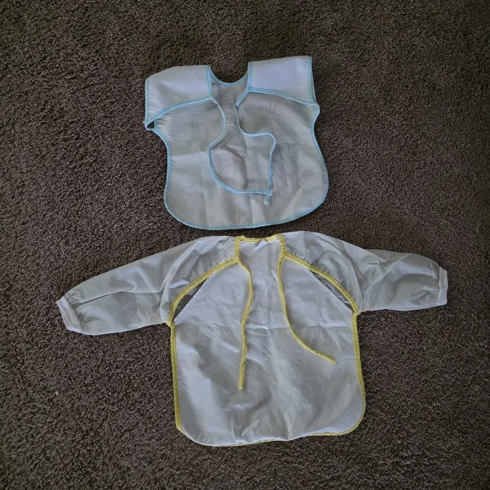 Vintage Baby Coverall Bibs Set Of 2 Long Sleeve Art 90s 80s Carters Pastel